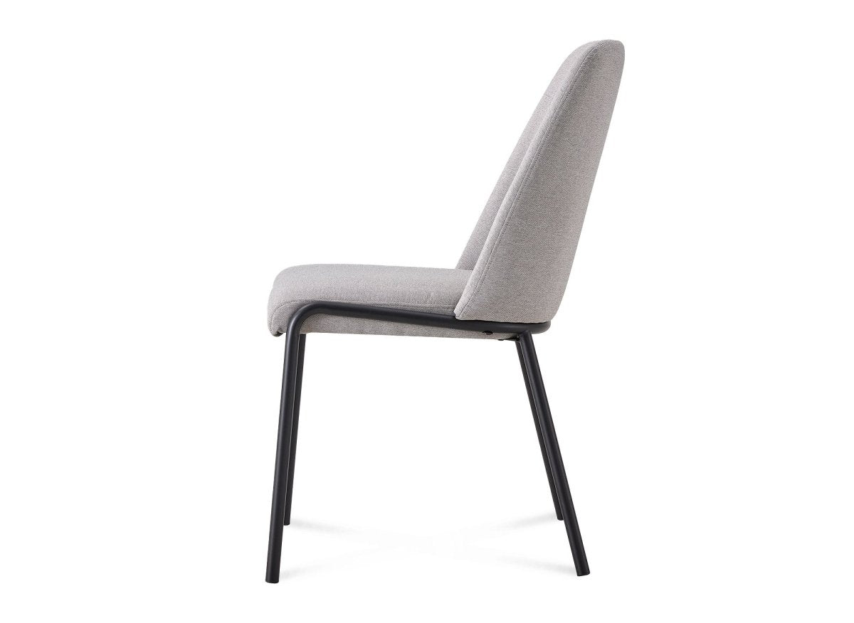 Lot de 2 chaises en tissu gris APRIL - DécoInParis