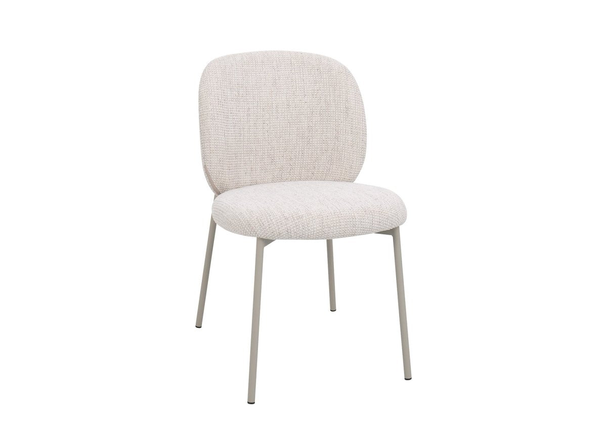 Lot de 2 chaises en tweed écru et pieds en métal gris MARCUS - DécoInParis