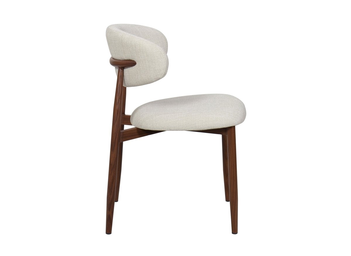 Lot de 2 chaises en tweed écru pieds en métal marron FLAVIA - DécoInParis