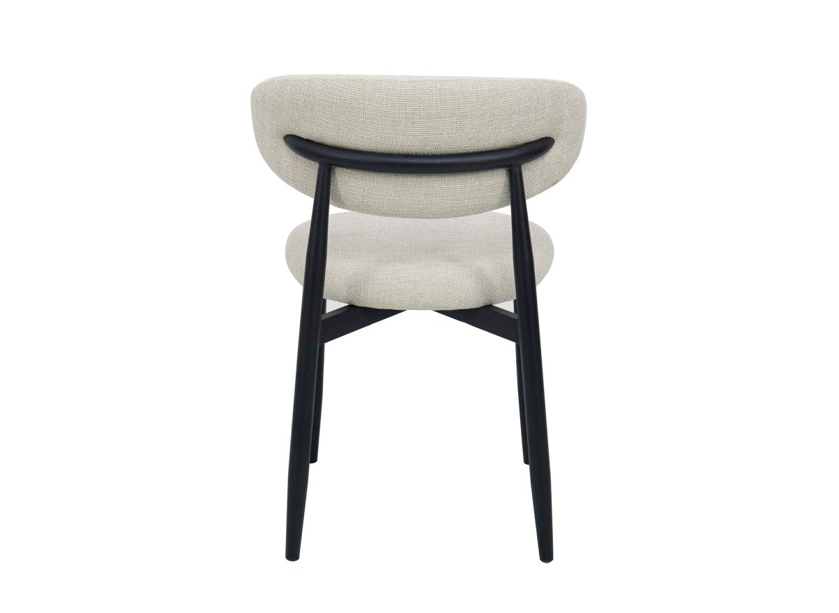 Lot de 2 chaises en tweed écru pieds en métal noir FLAVIA - DécoInParis