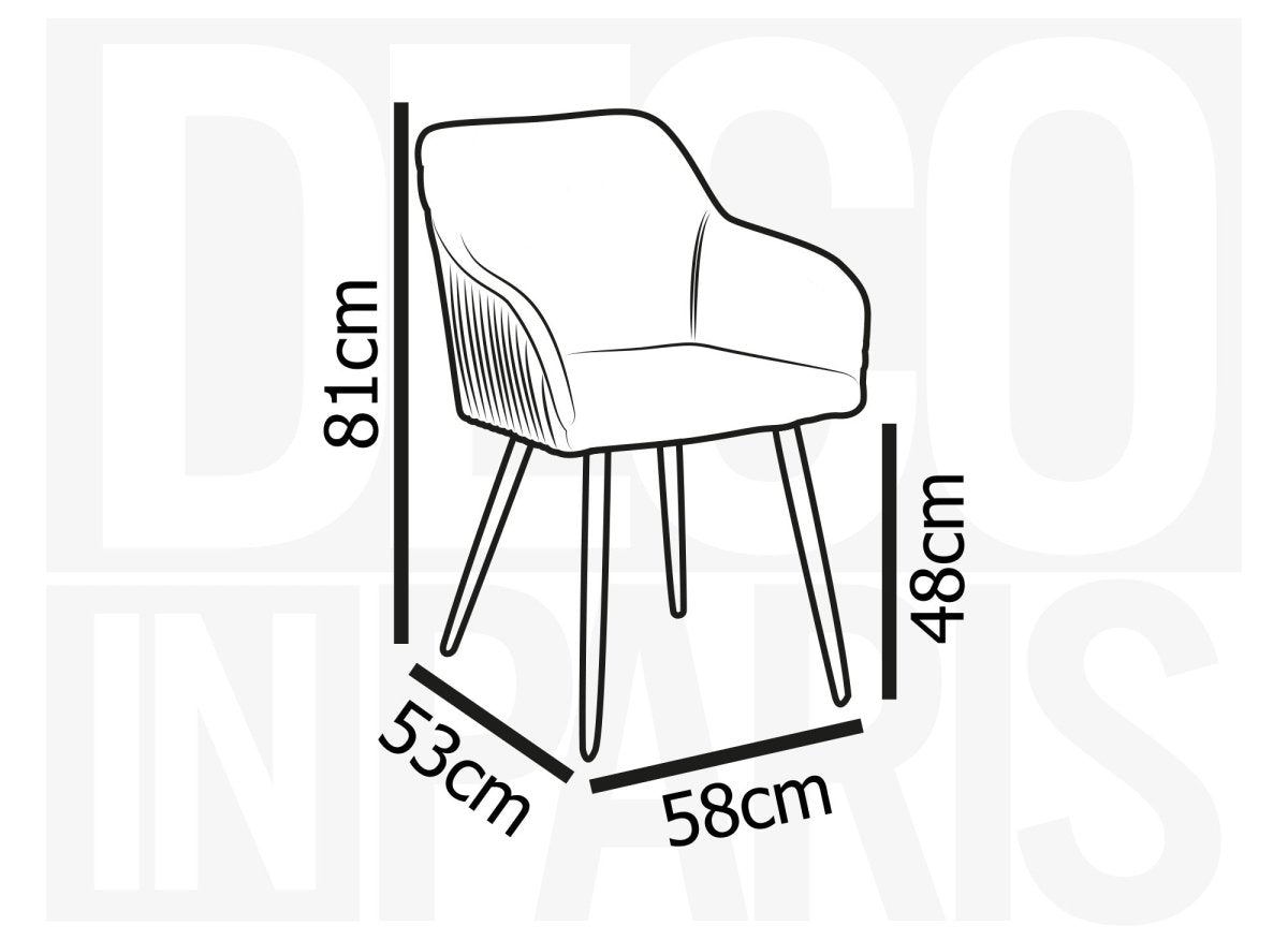 Lot de 2 chaises en velours gris pieds en métal noir DEVOR - DécoInParis