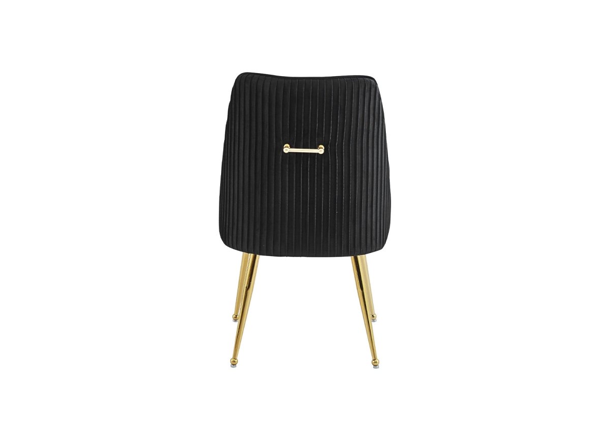 Lot de 2 chaises en velours noir pieds en métal doré DORY - DécoInParis