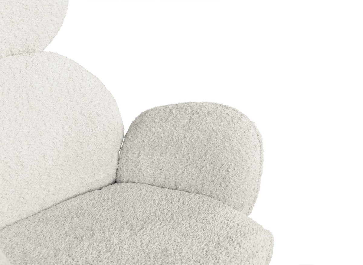 Lot de 2 chaises pivotantes avec accoudoirs en tissu effet peau de mouton beige MAGY - DécoInParis