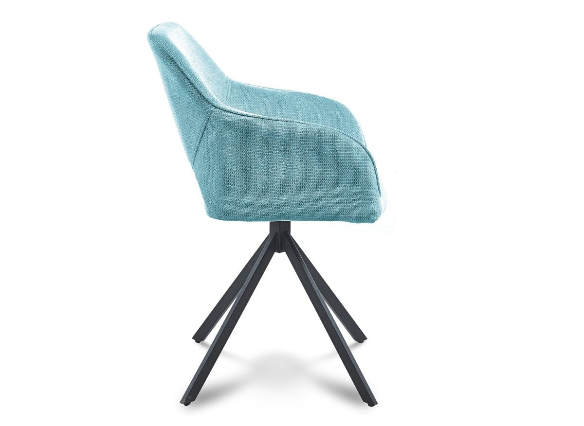 Lot de 2 chaises pivotantes design en velours vert d'eau CIEL - DécoInParis