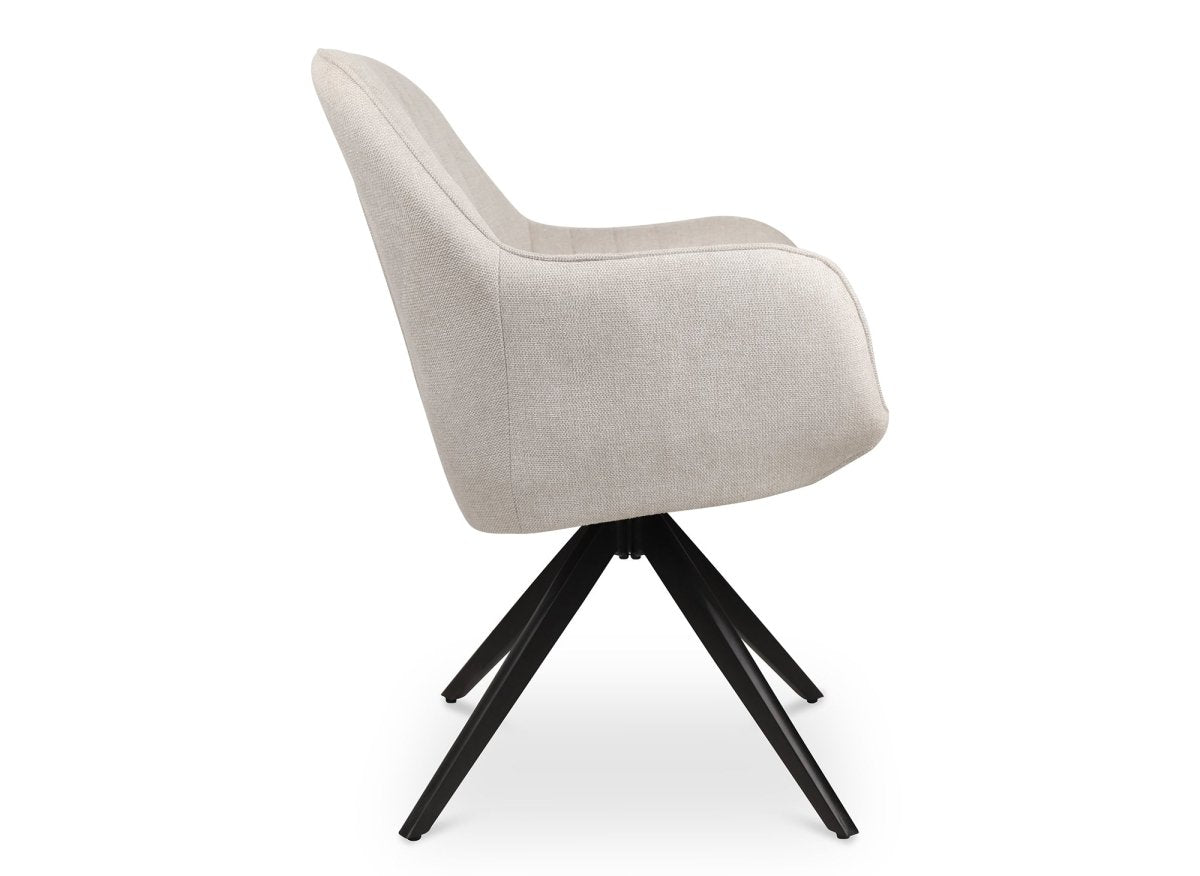 Lot de 2 chaises pivotantes en tissu beige MARLEY - DécoInParis