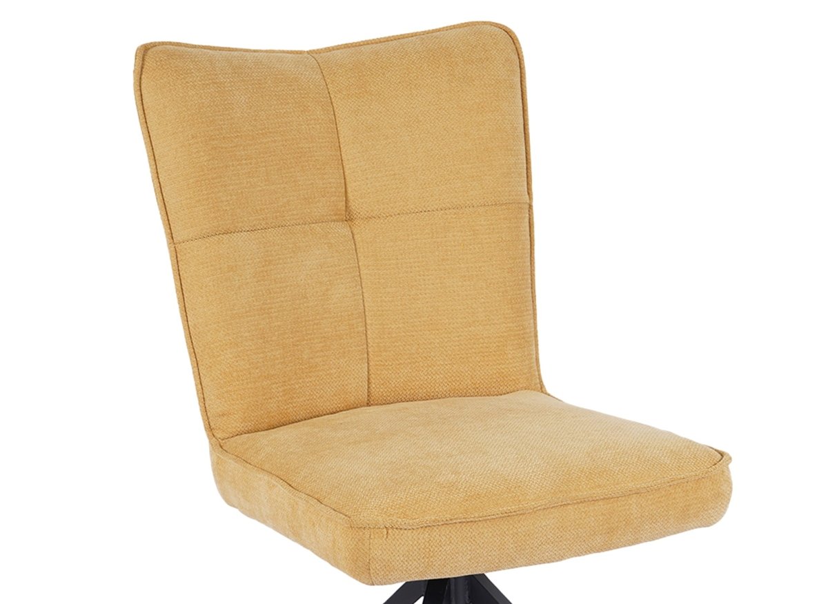Lot de 2 chaises pivotantes en tissu jaune FELICIE - DécoInParis