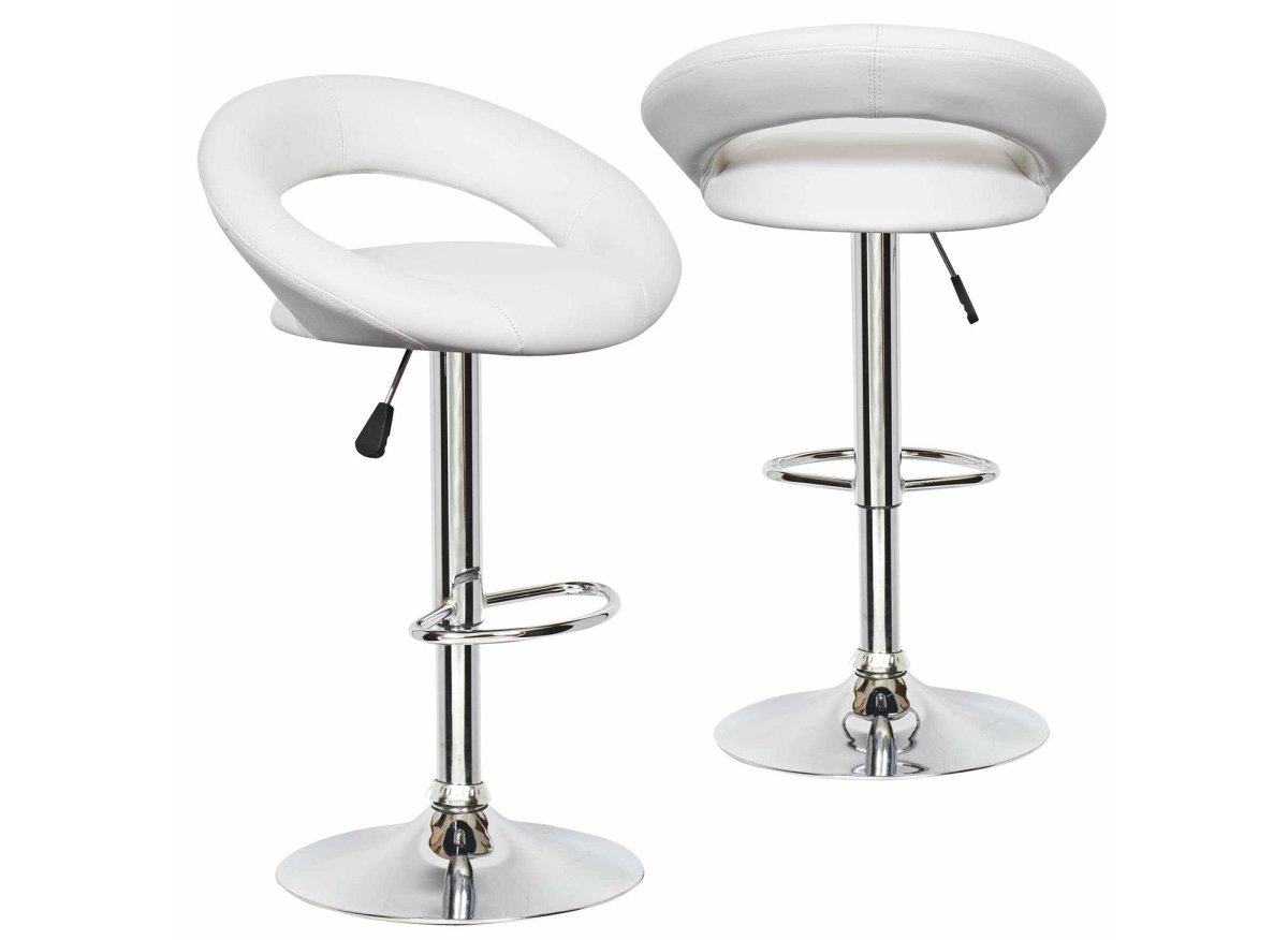 Lot de 2 tabourets de bar blanc JETI - DécoInParis
