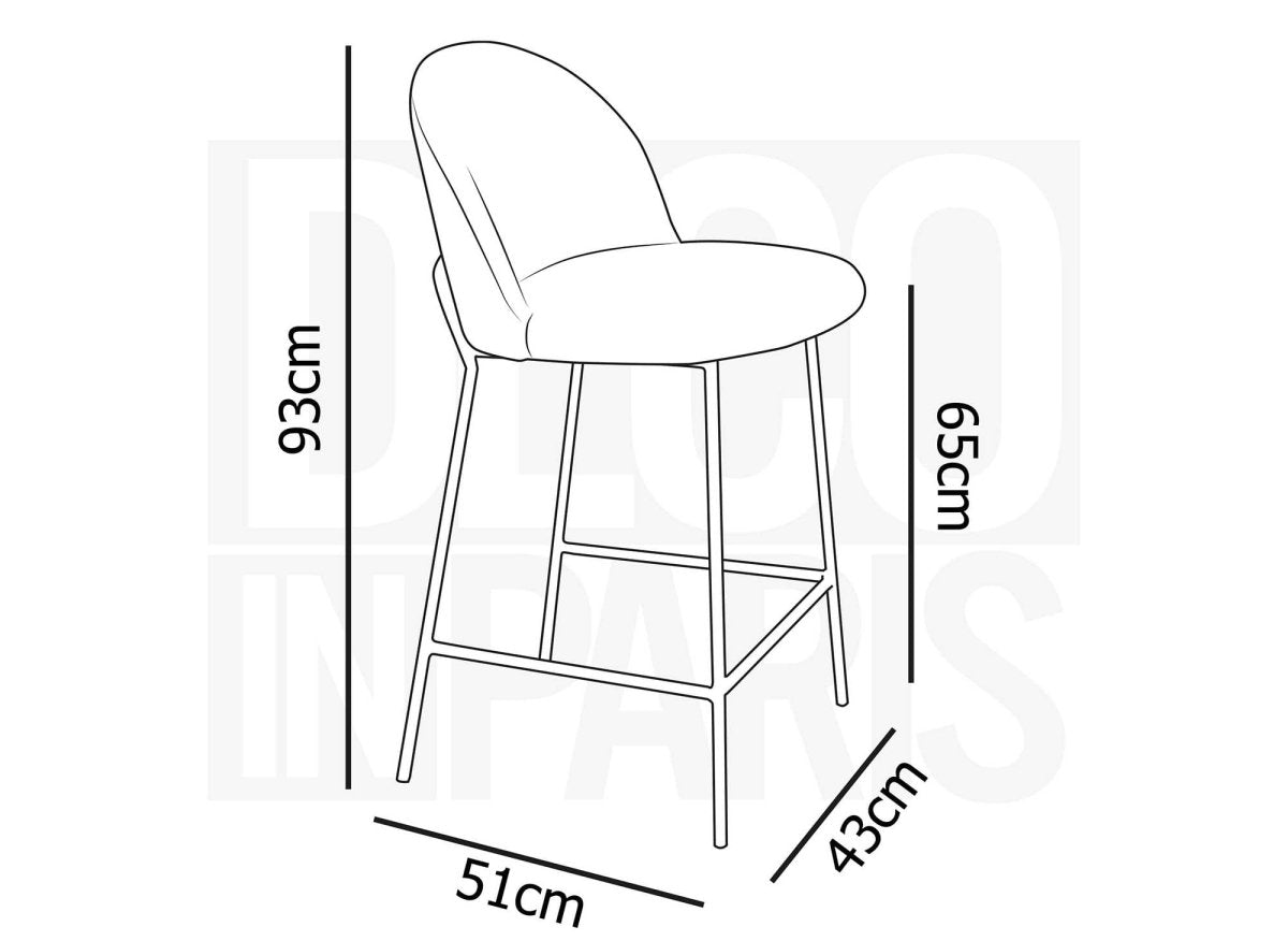 Lot de 2 tabourets de bar design en velours gris ARABEL - DécoInParis