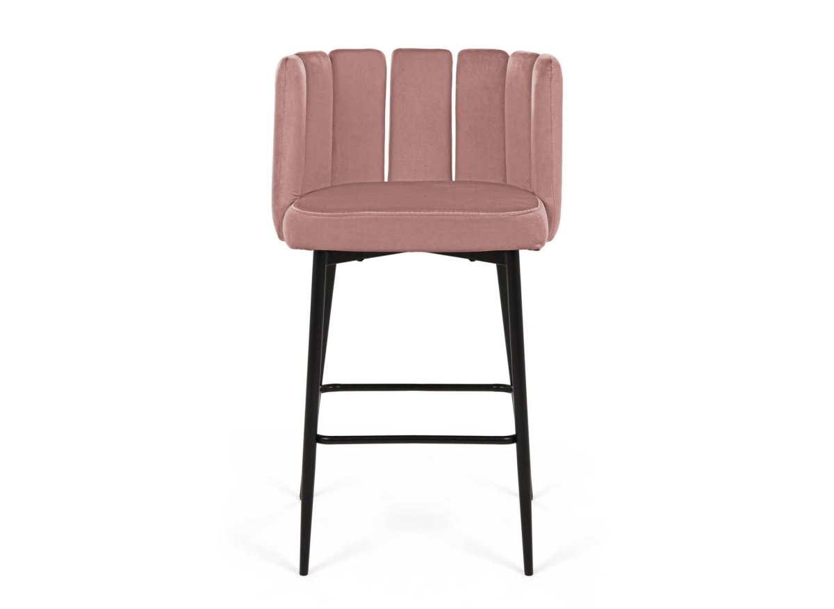 Lot de 2 tabourets de bar design en velours rose DEBBY - DécoInParis