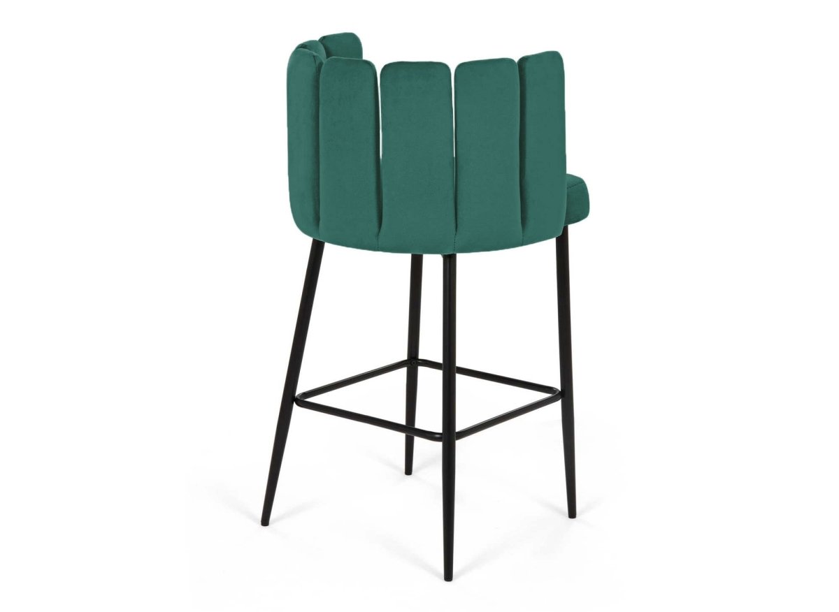 Lot de 2 tabourets de bar design en velours vert DEBBY - DécoInParis