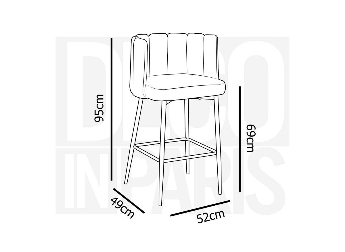 Lot de 2 tabourets de bar design en velours vert DEBBY - DécoInParis