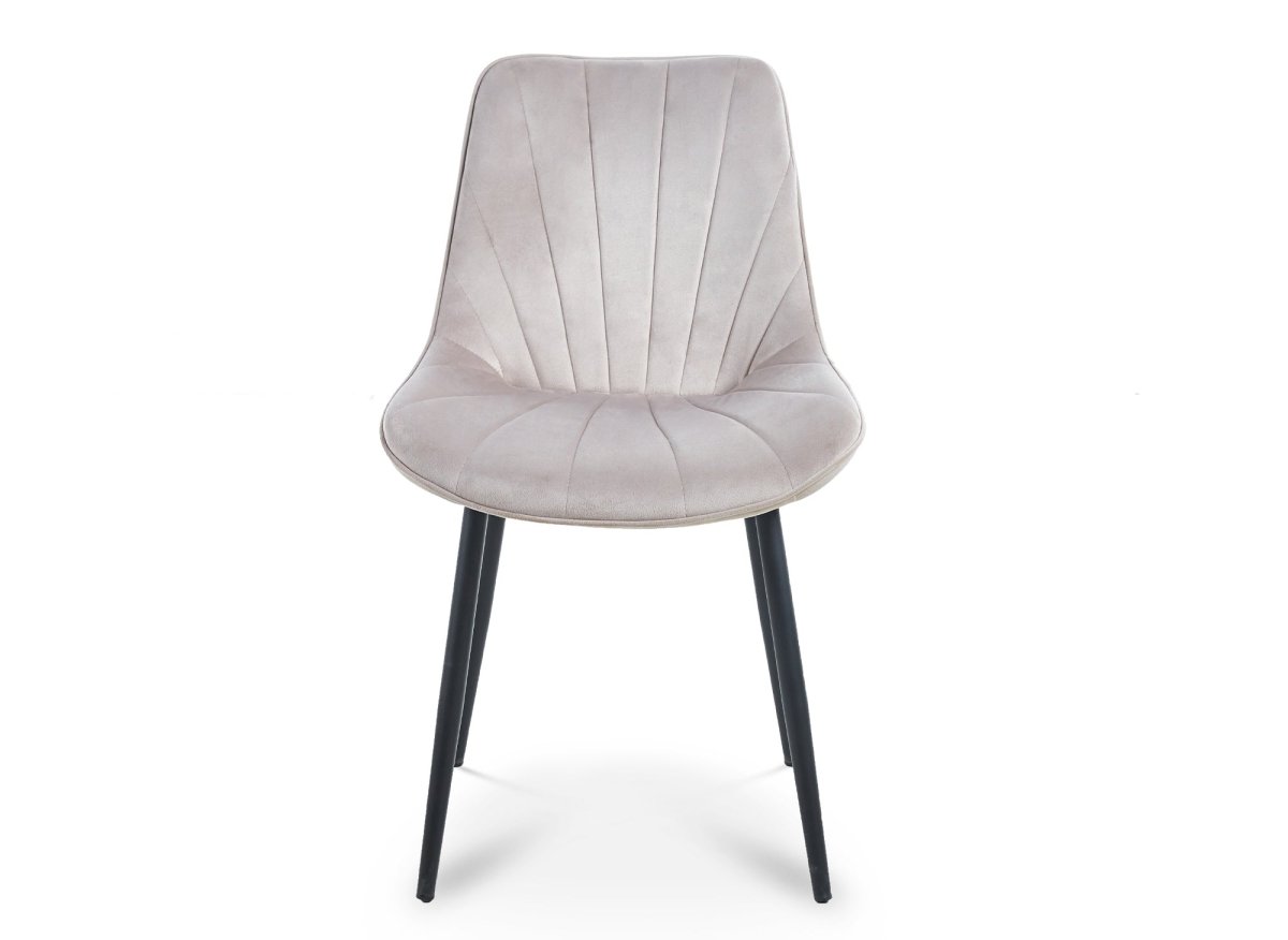 Lot de 4 chaises design en velours beige ELOVA - DécoInParis