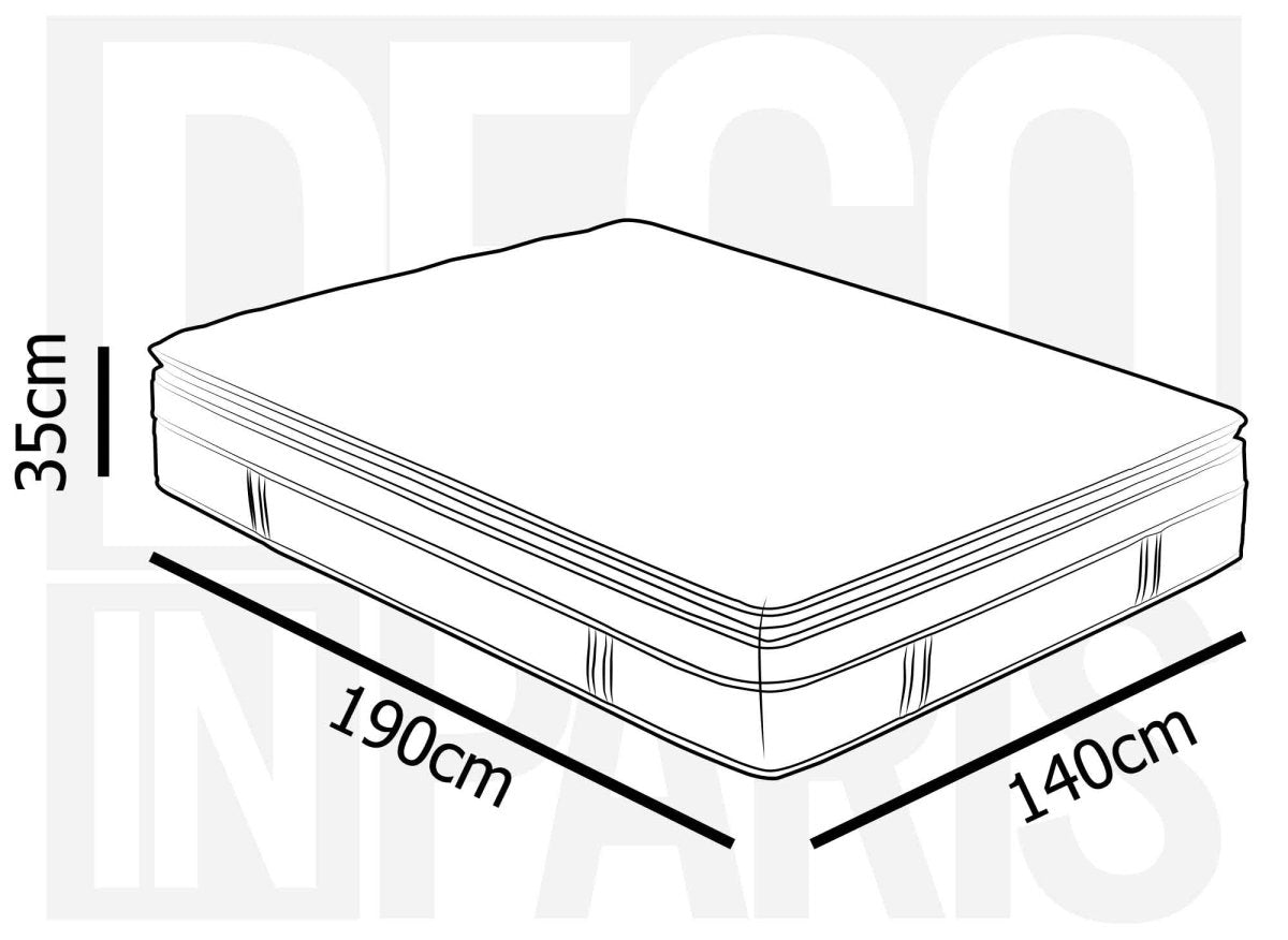 Matelas hybride mémoire de forme 140 x 190 cm épaisseur 35 cm - CLOUDY - DécoInParis