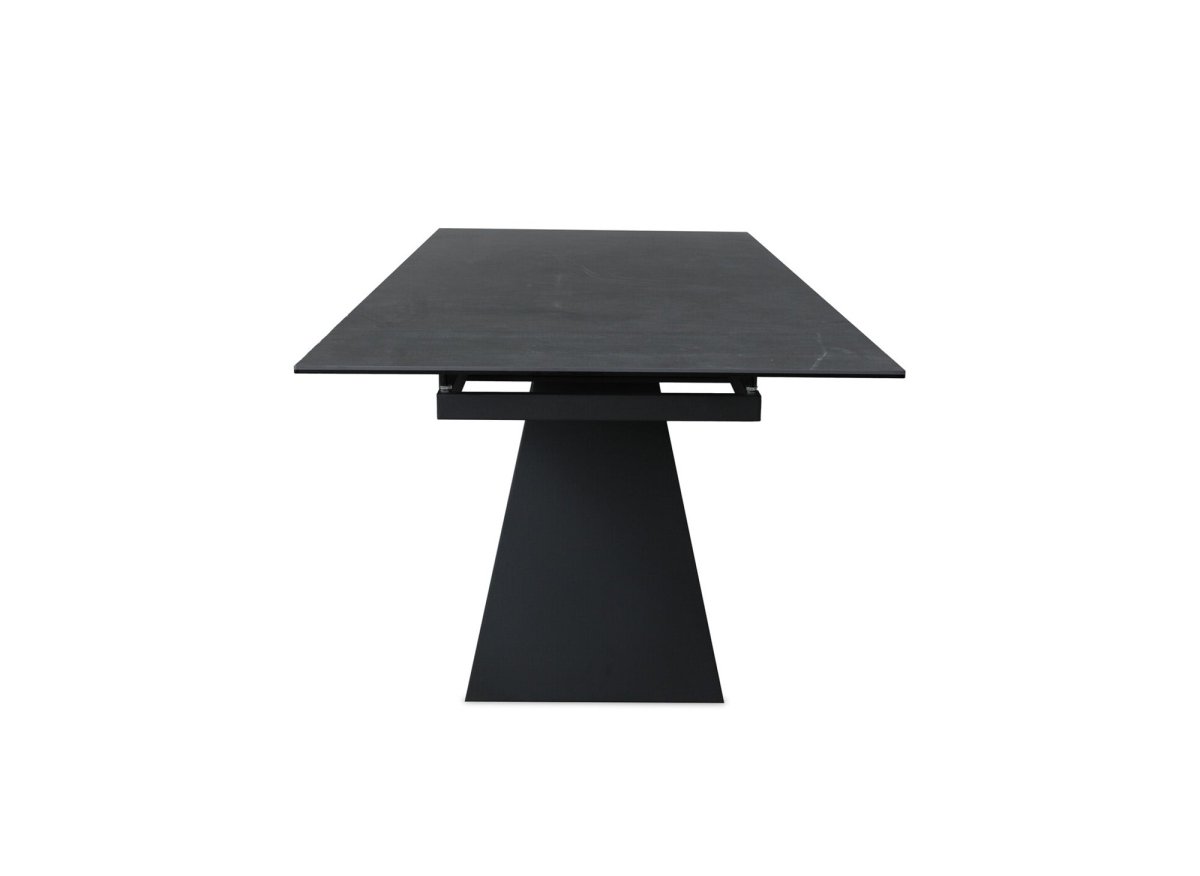 Table à manger extensible en céramique noire effet marbre GABRIEL - DécoInParis