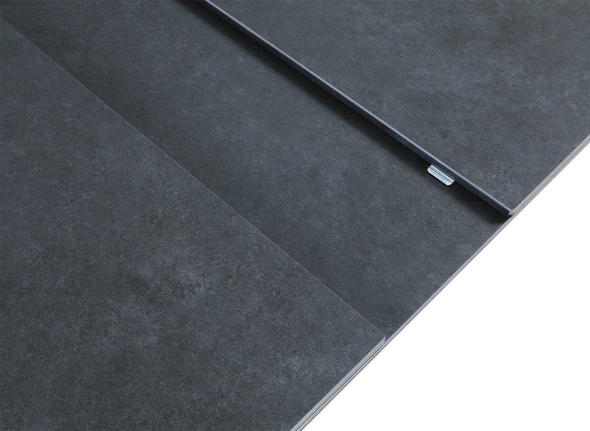 Table à manger extensible pieds métal marron plateau céramique MILANO - DécoInParis