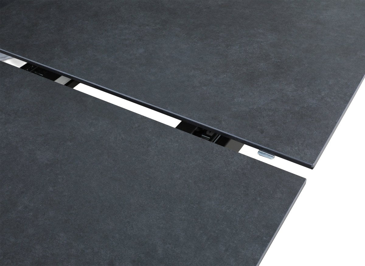 Table à manger extensible pieds métal marron plateau céramique MILANO - DécoInParis