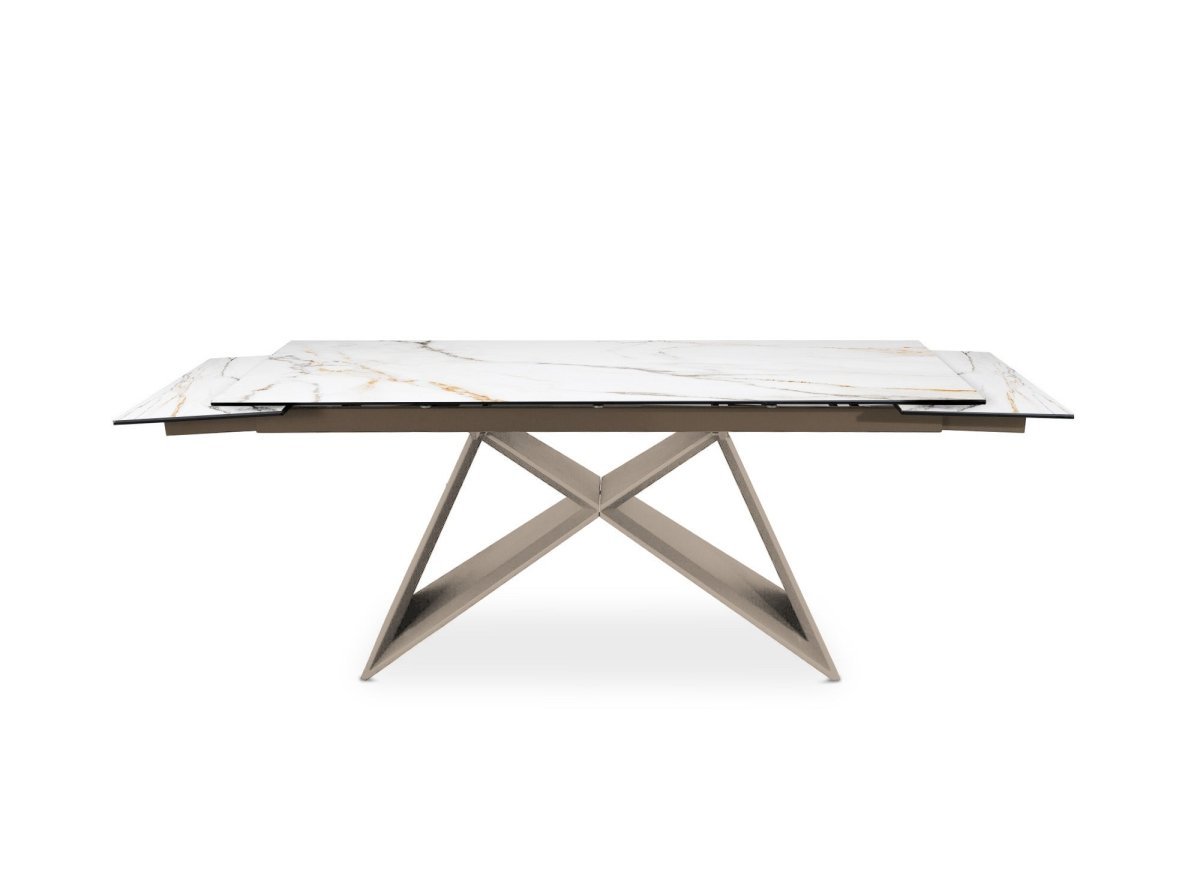 Table à manger extensible plateau céramique blanc 10 personnes GABRIEL - DécoInParis