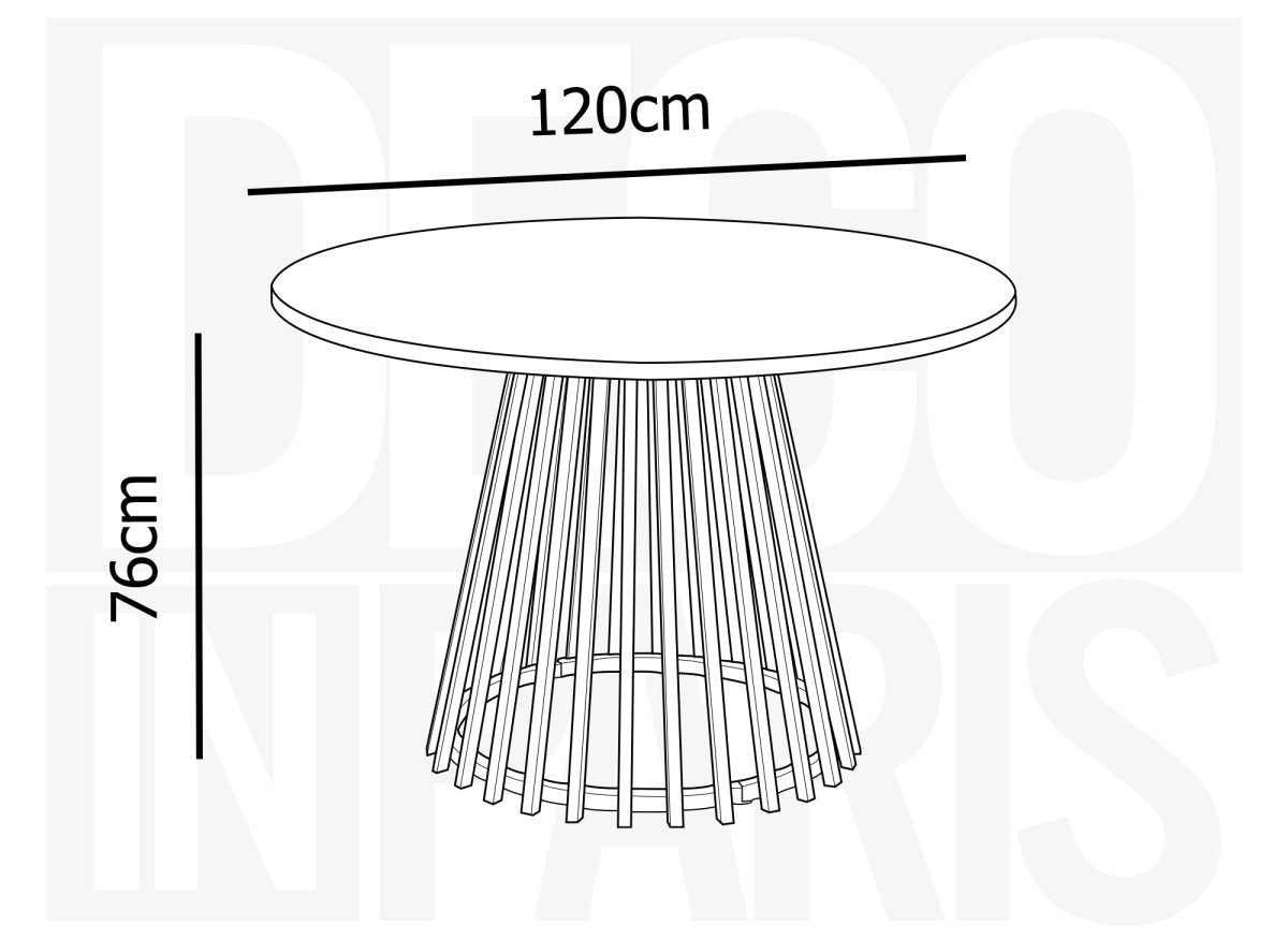 Table à manger ronde pied design HIBEA - DécoInParis