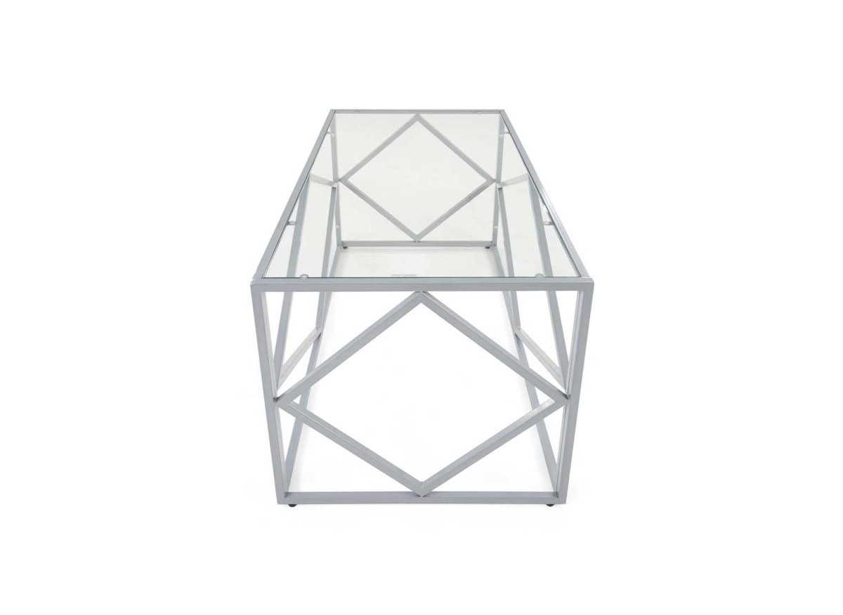 Table basse design en verre et métal rectangulaire ELIO - DécoInParis