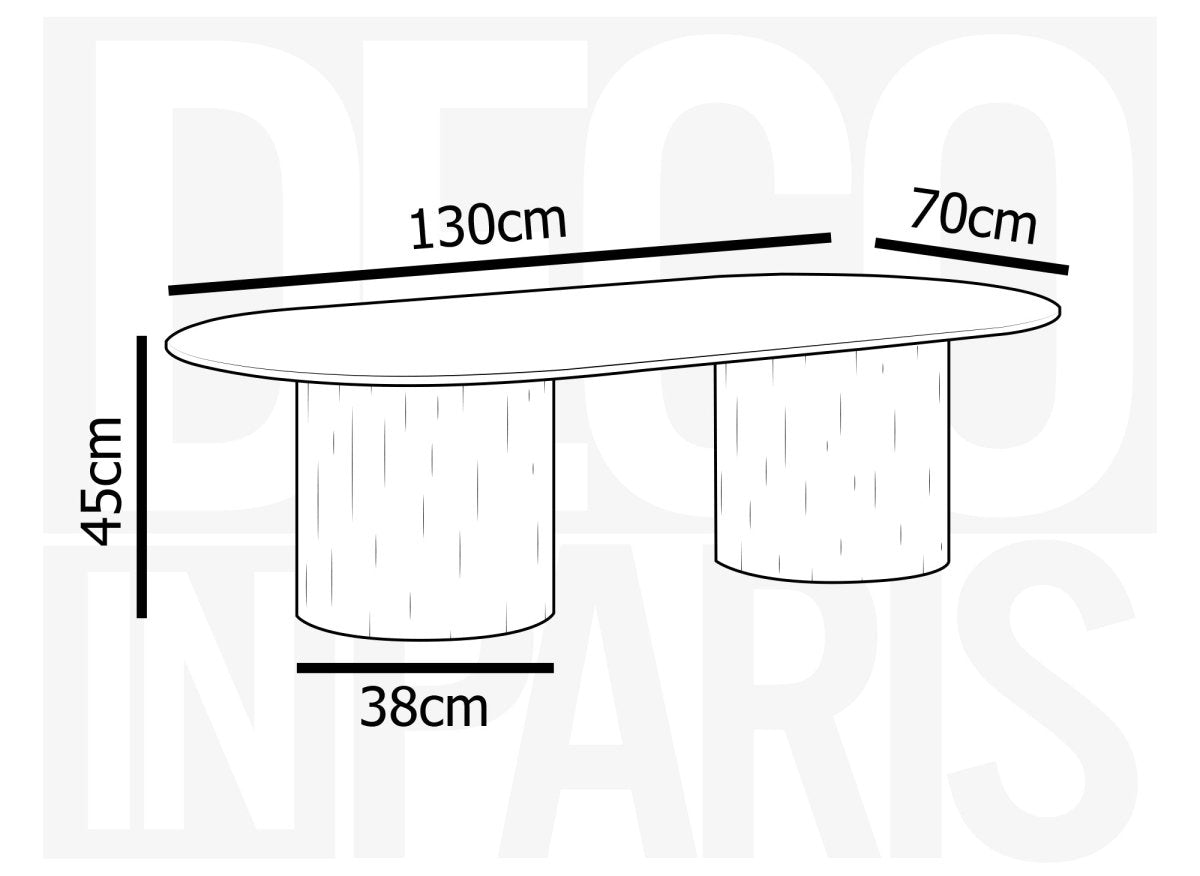 Table basse ovale en marbre composite beige DHARA - DécoInParis