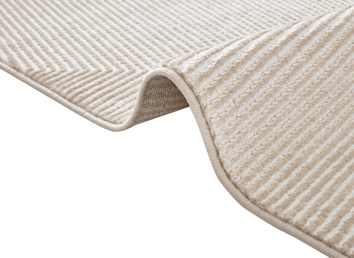 Tapis beige et blanc motif chevron 160 x 230 cm HERRING - DécoInParis