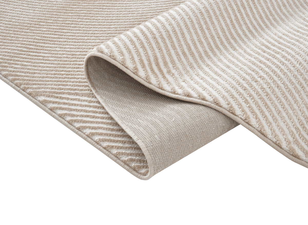 Tapis beige et blanc motif organique 200 x 290 cm SAND - DécoInParis