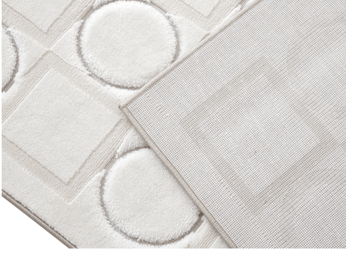 Tapis blanc écru à formes géométriques 192 x 290 cm KAELIES - DécoInParis