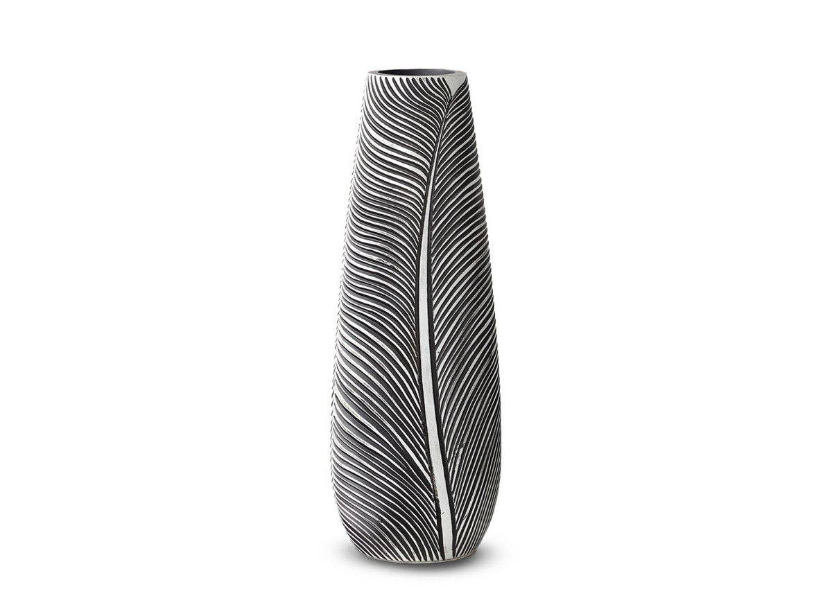 Vase en résine noir et blanc H46 cm EBENE - DécoInParis
