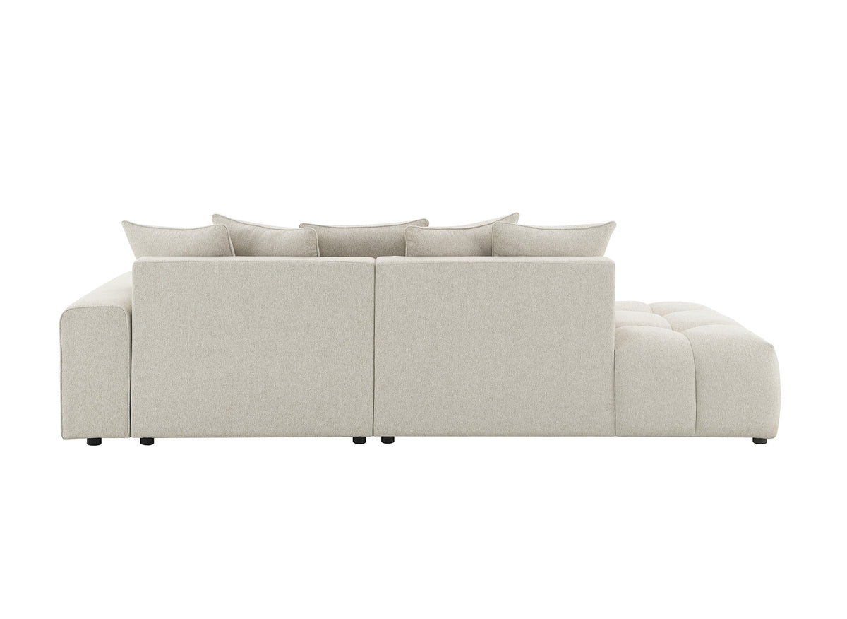 Divano angolare in tessuto strutturato beige CLARISSE - Angolo destro