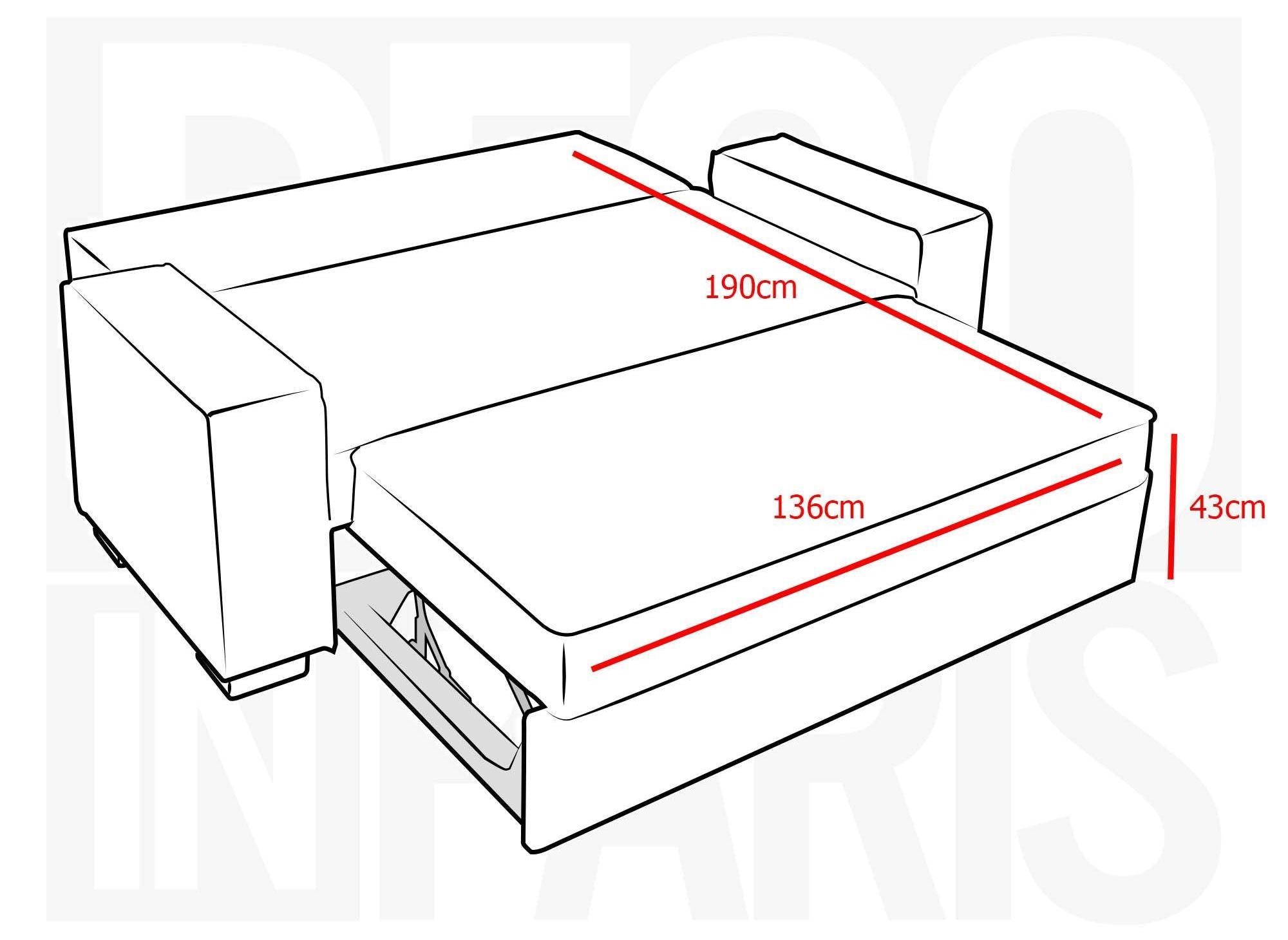 Canapé 3 places convertible marron JAMES