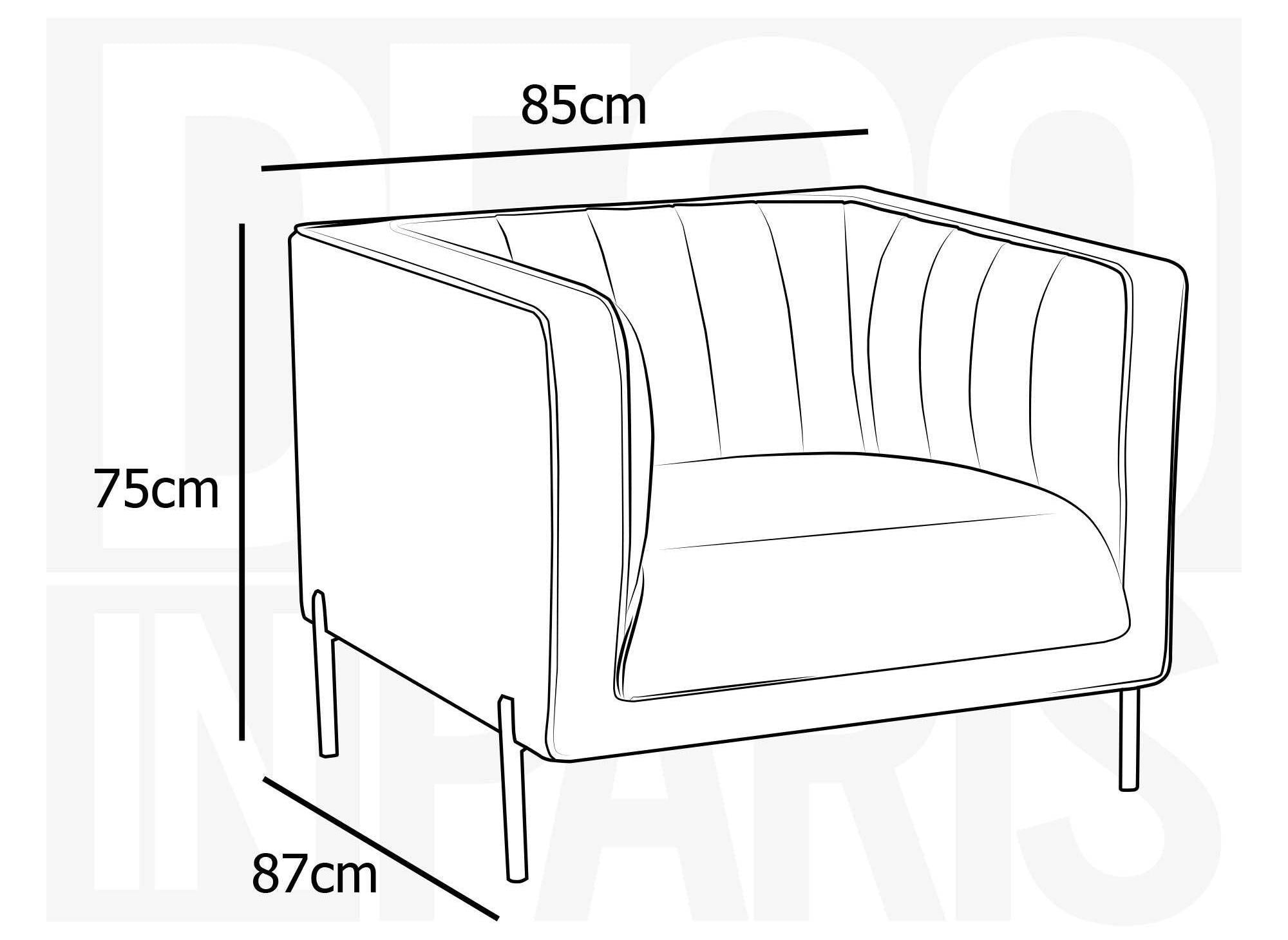 Fauteuil moderne en velours bleu pieds doré ROBY