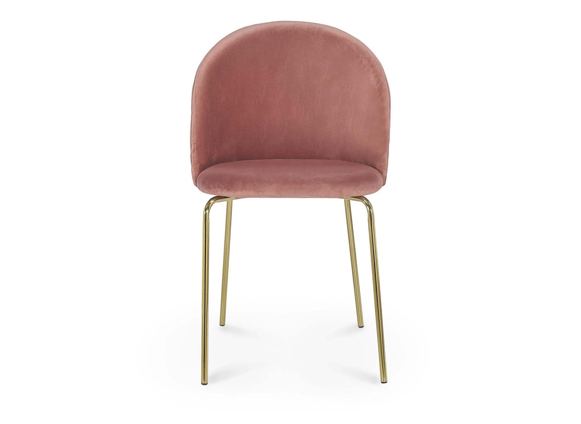 Lot de 2 chaises design en velours rose KENNETH