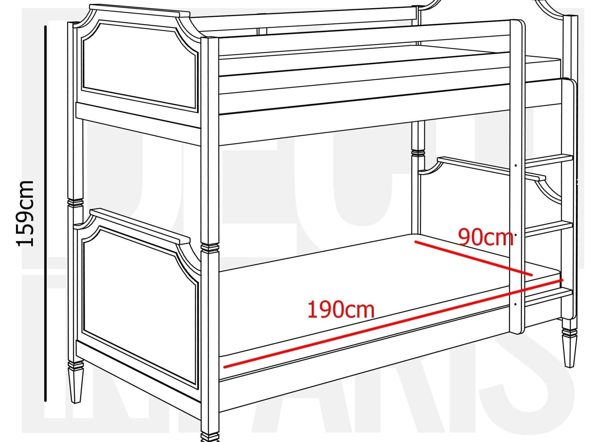 Lit superposé séparable en bois blanc PAULINE 90 x 190 cm