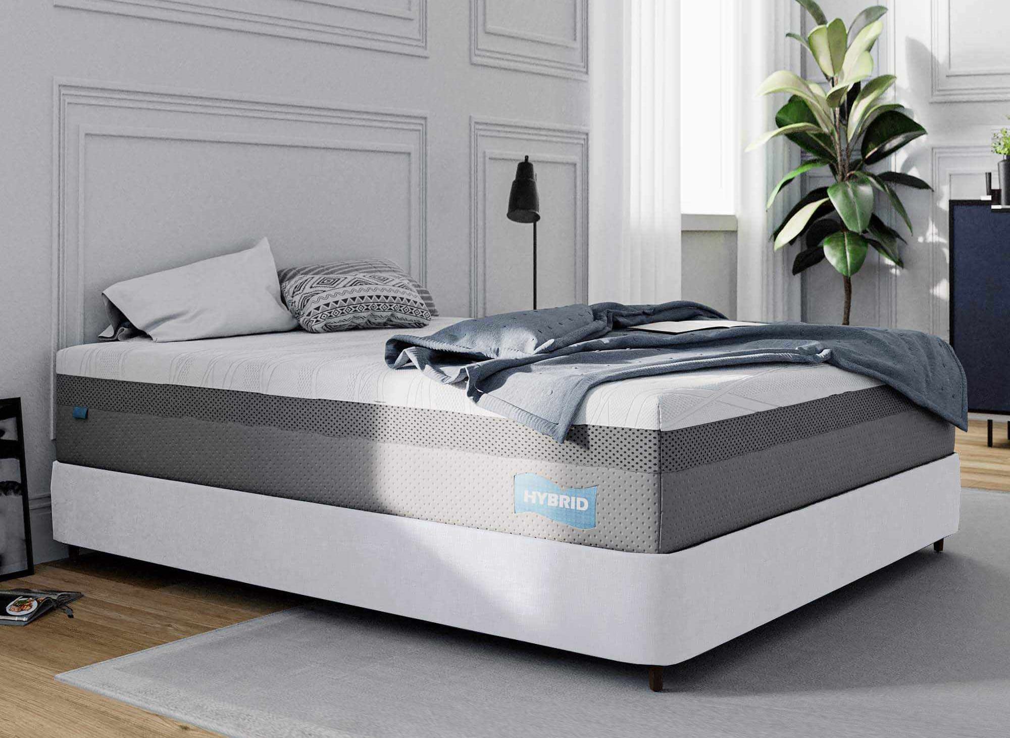 Matelas HYBRID 180 x 200 cm ressorts ensachés et mémoire de forme épaisseur 26 cm
