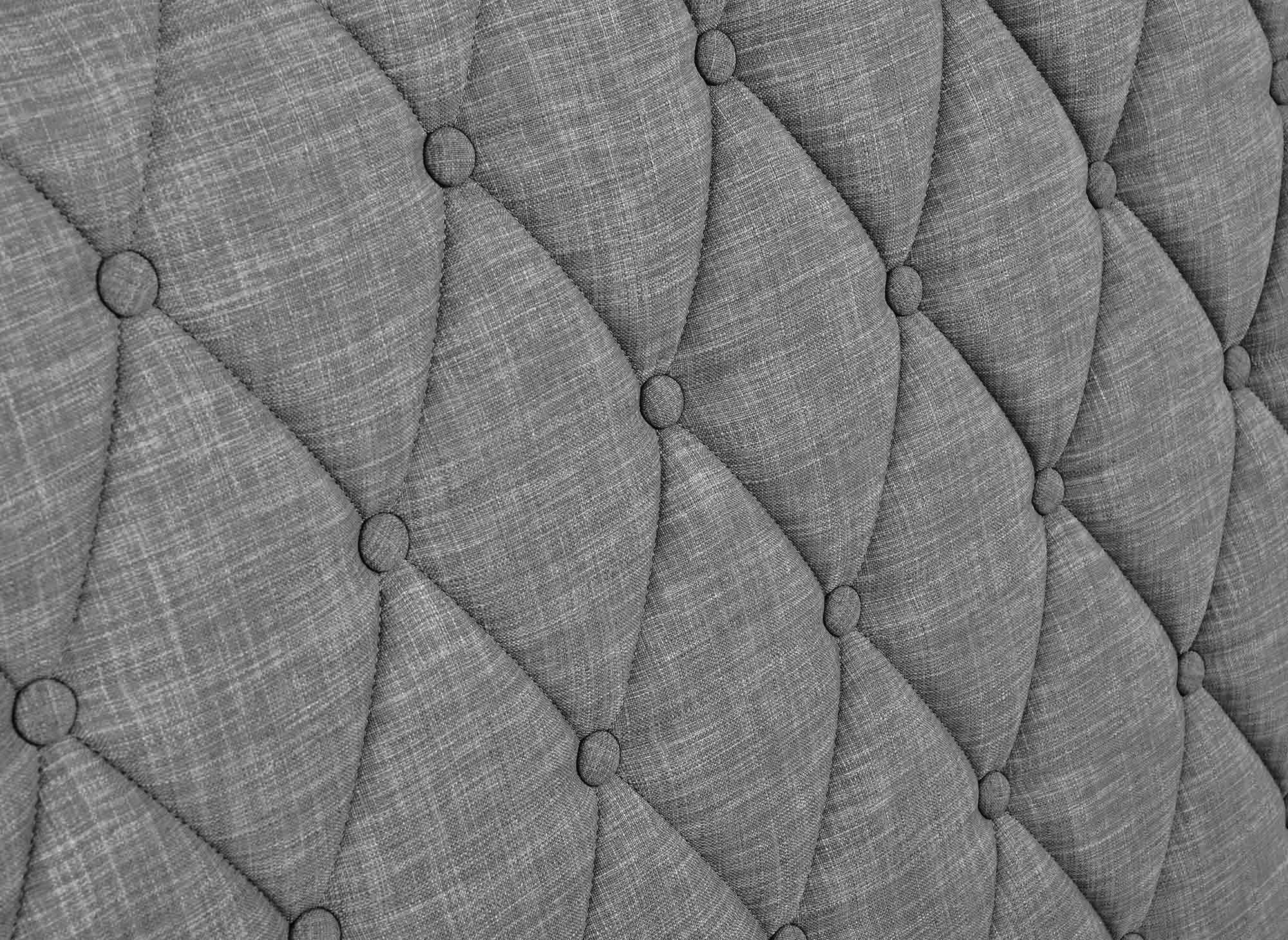 Lit double avec 4 tiroirs en lin gris 140x190 cm LEANDRE