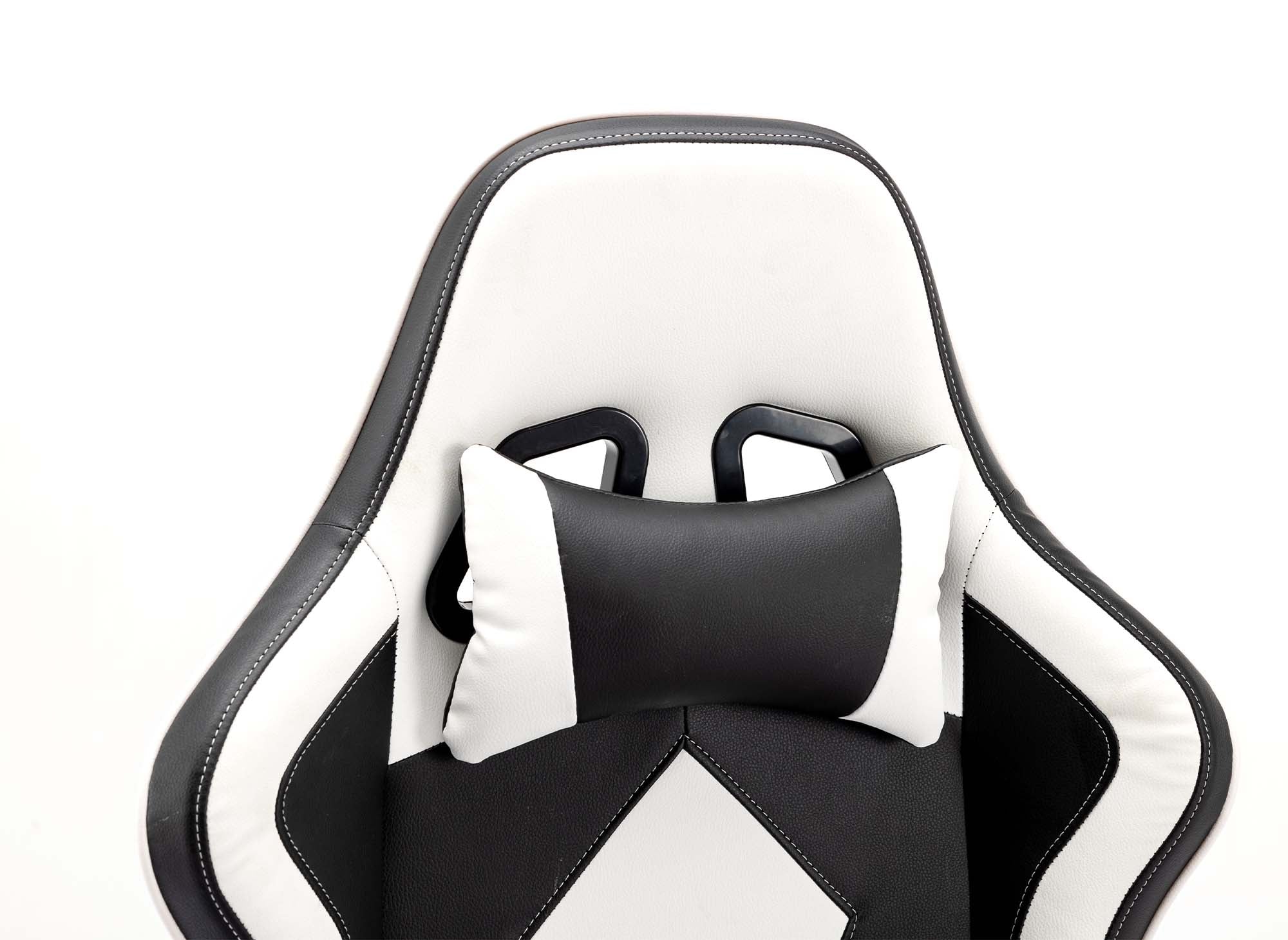 Fauteuil de bureau gaming en simili cuir noir et blanc SOUL
