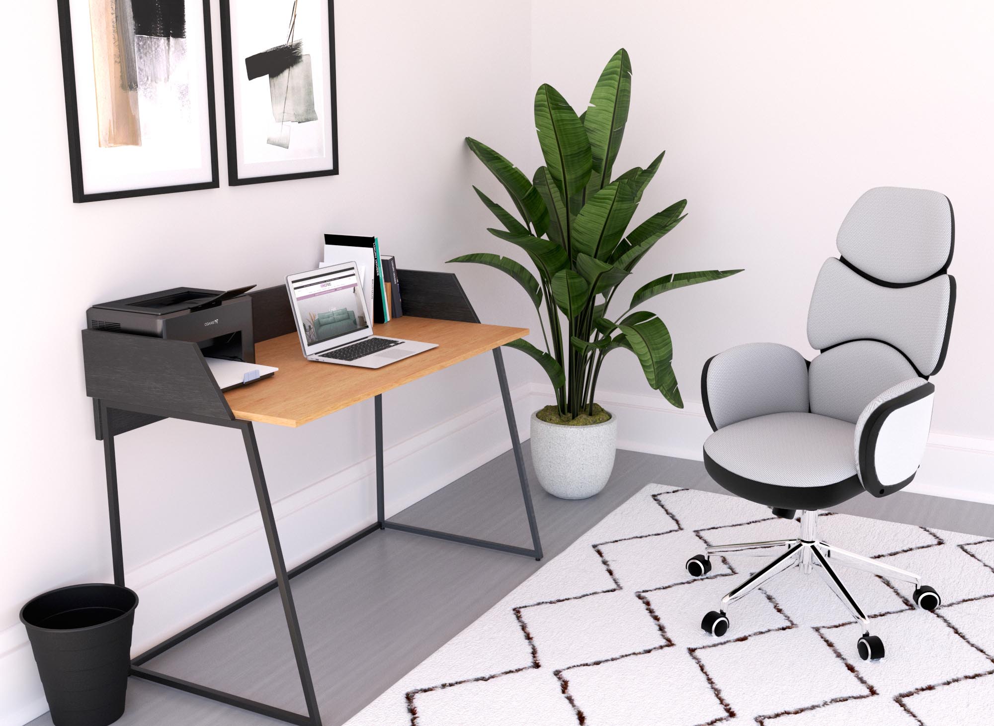 Fauteuil de bureau gris clair ALFA