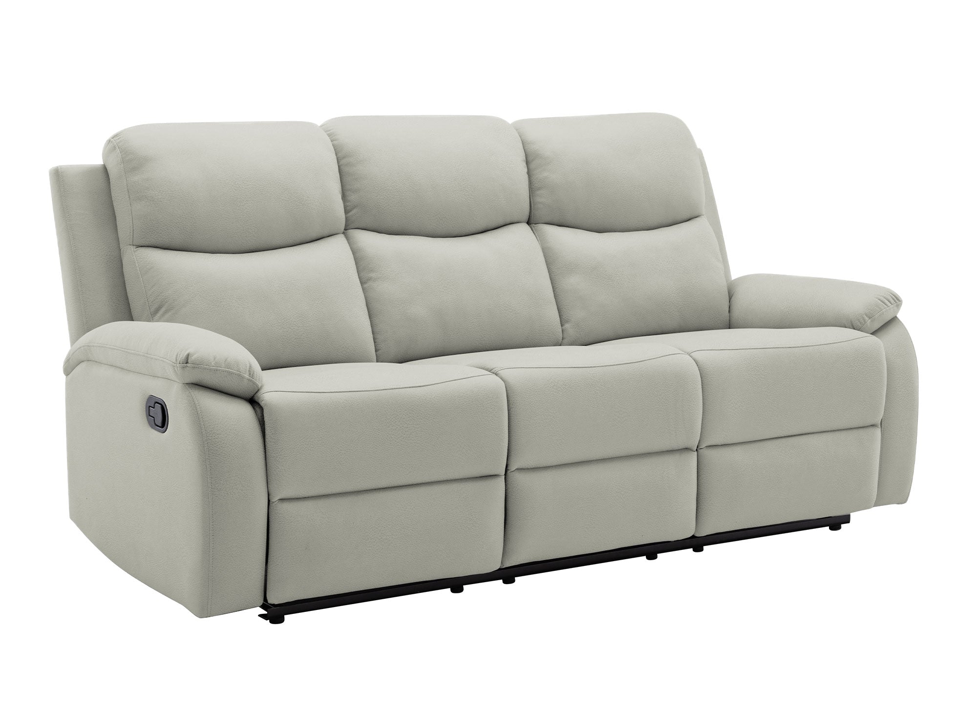 Divano relax a 3 posti effetto ecopelle grigio chiaro JACOB