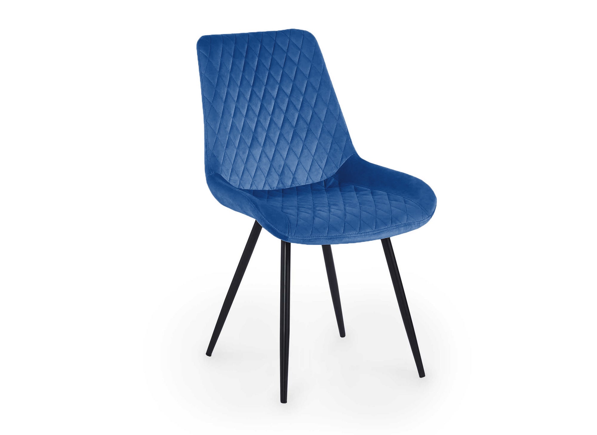 Lot de 2 chaises design en velours bleu YOLA