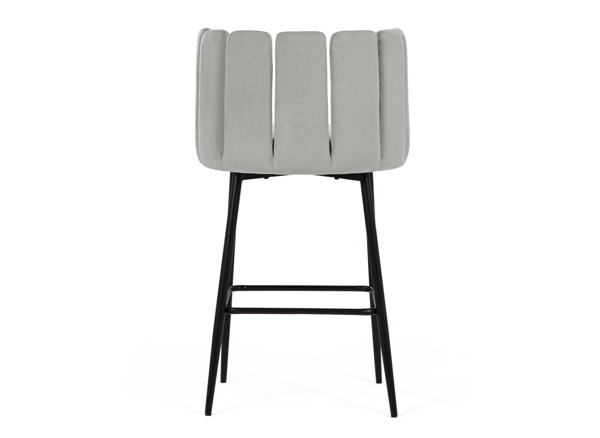 Lot de 2 tabourets de bar design en velours gris DEBBY