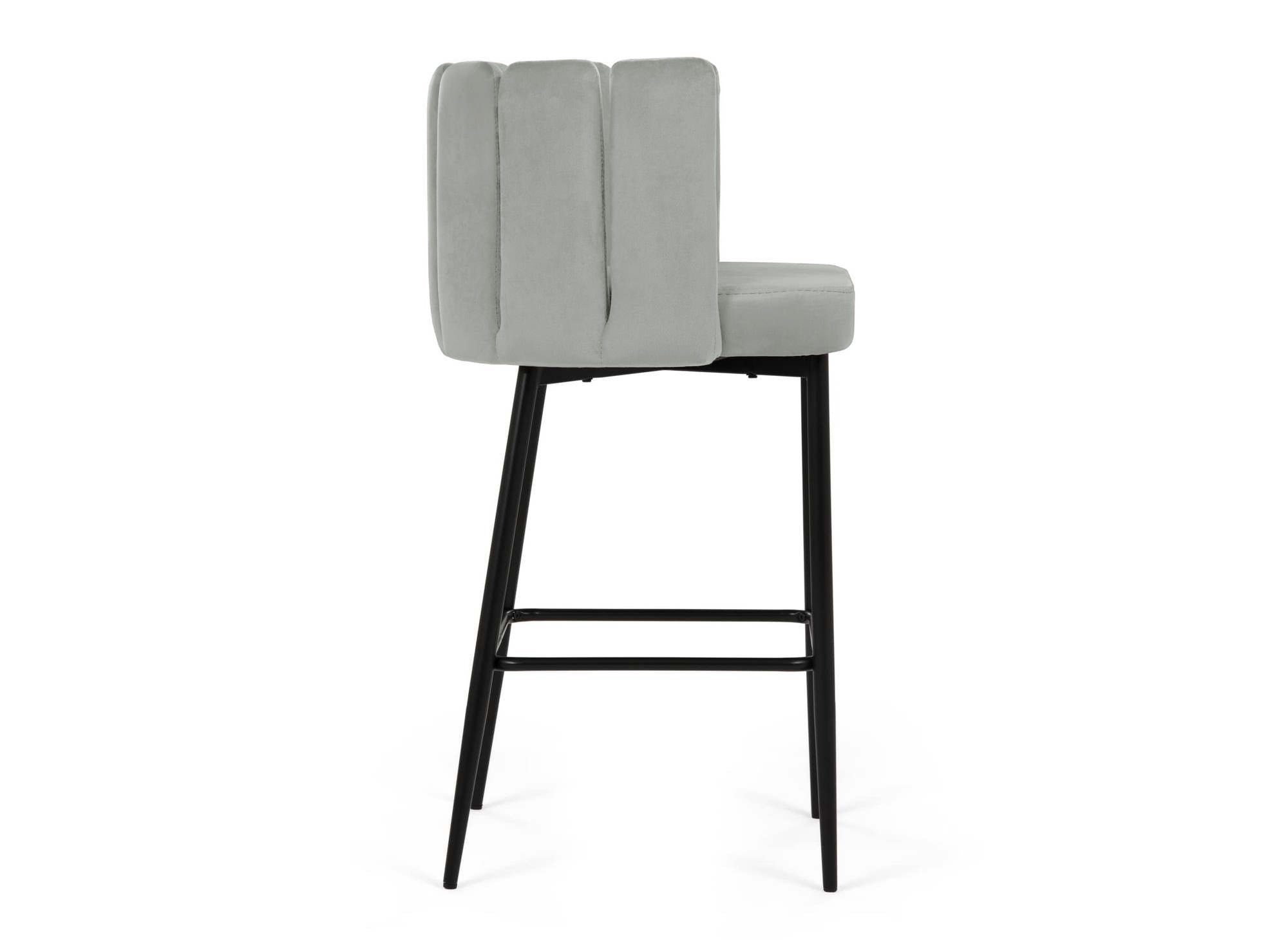Lot de 2 tabourets de bar design en velours gris DEBBY