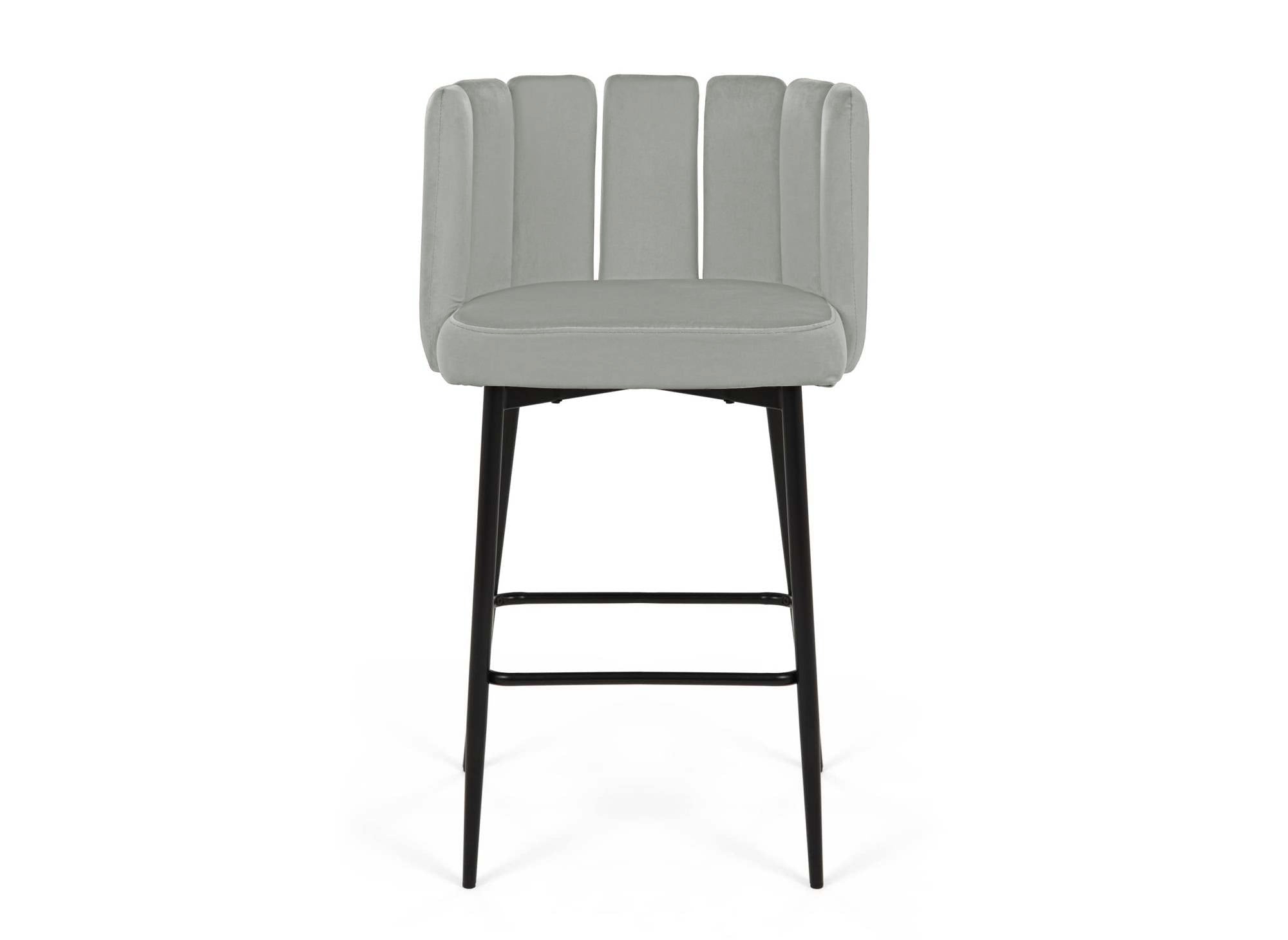 Lot de 2 tabourets de bar design en velours gris DEBBY