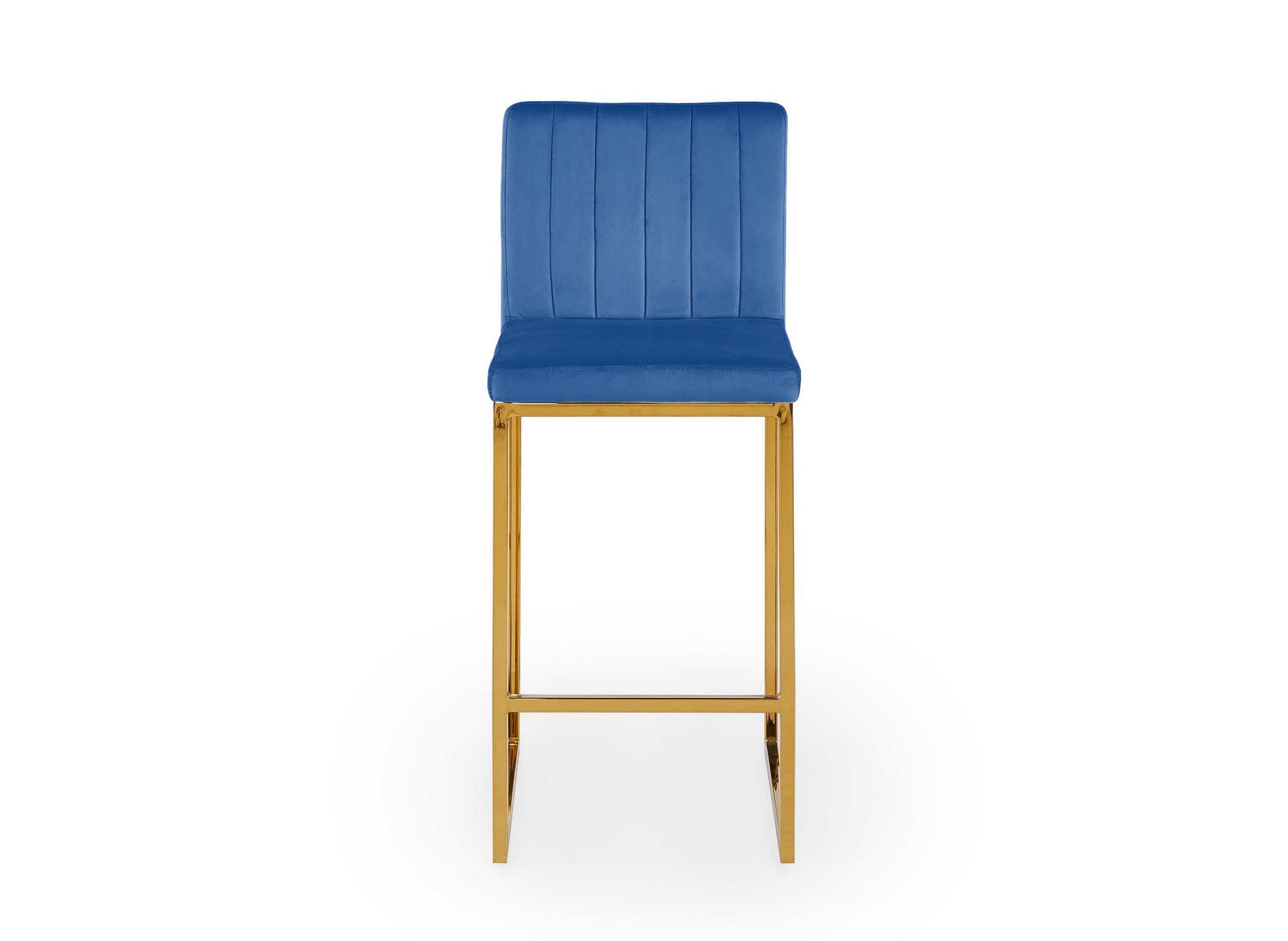 Lot de 2 tabourets de bar design en velours bleu FRIDA
