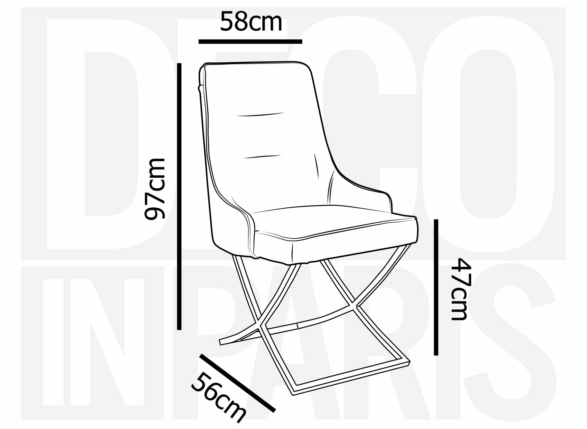 Lot de 2 chaises en velours beige pieds en métal argenté LEXA