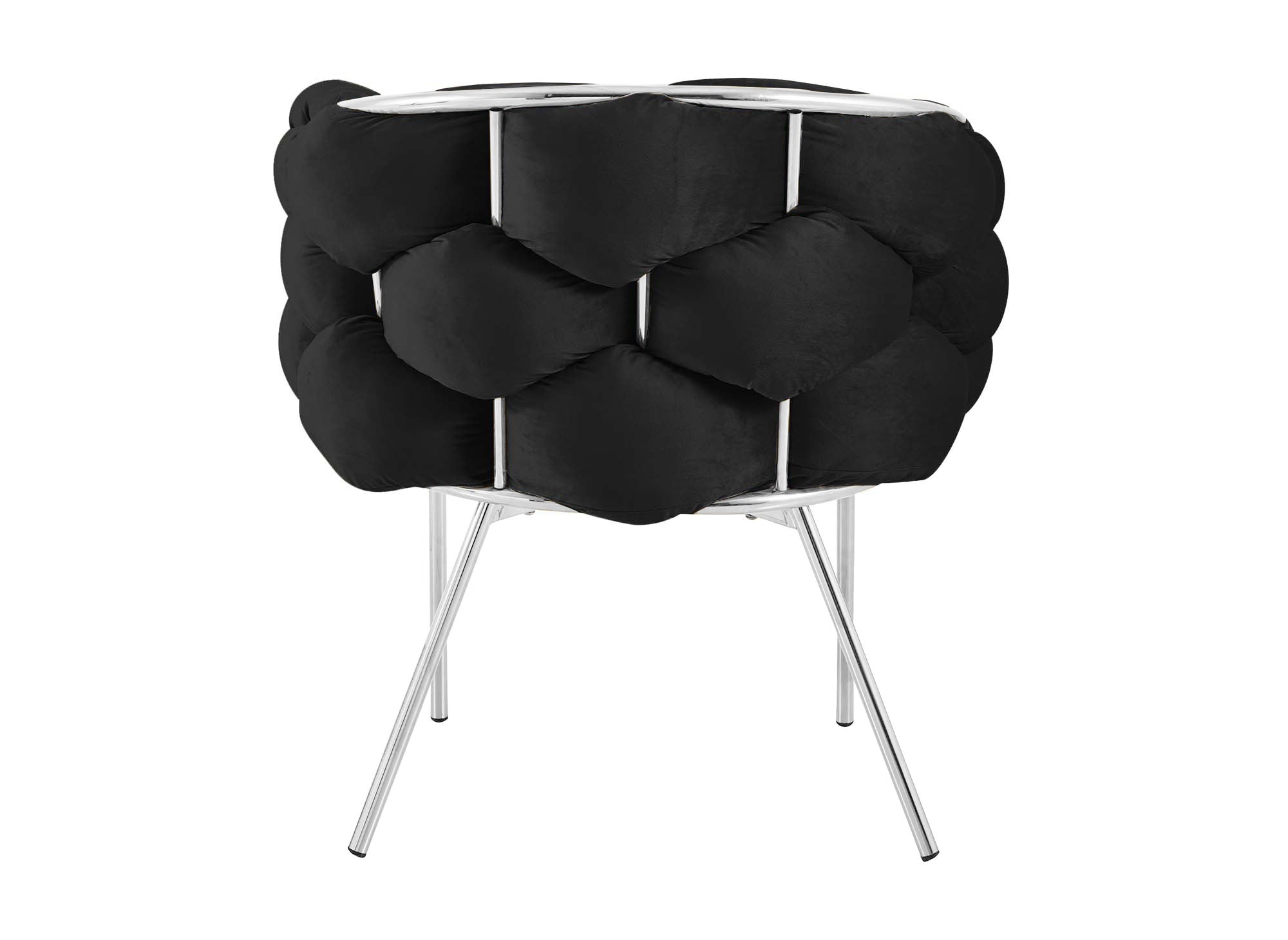 Lot de 2 chaises en velours noir pieds en métal argenté CHARLOTTE