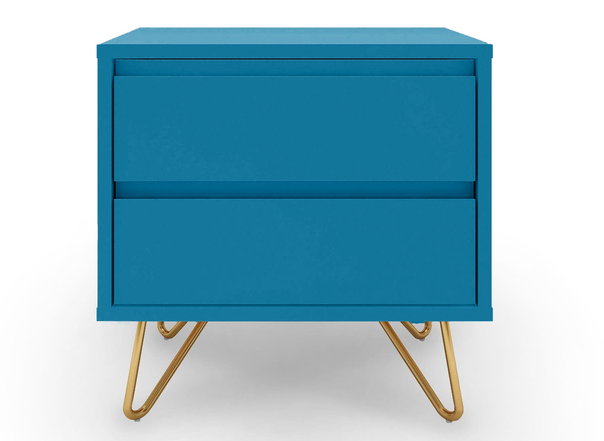 Comodino a 2 cassetti DARINA blu anatra