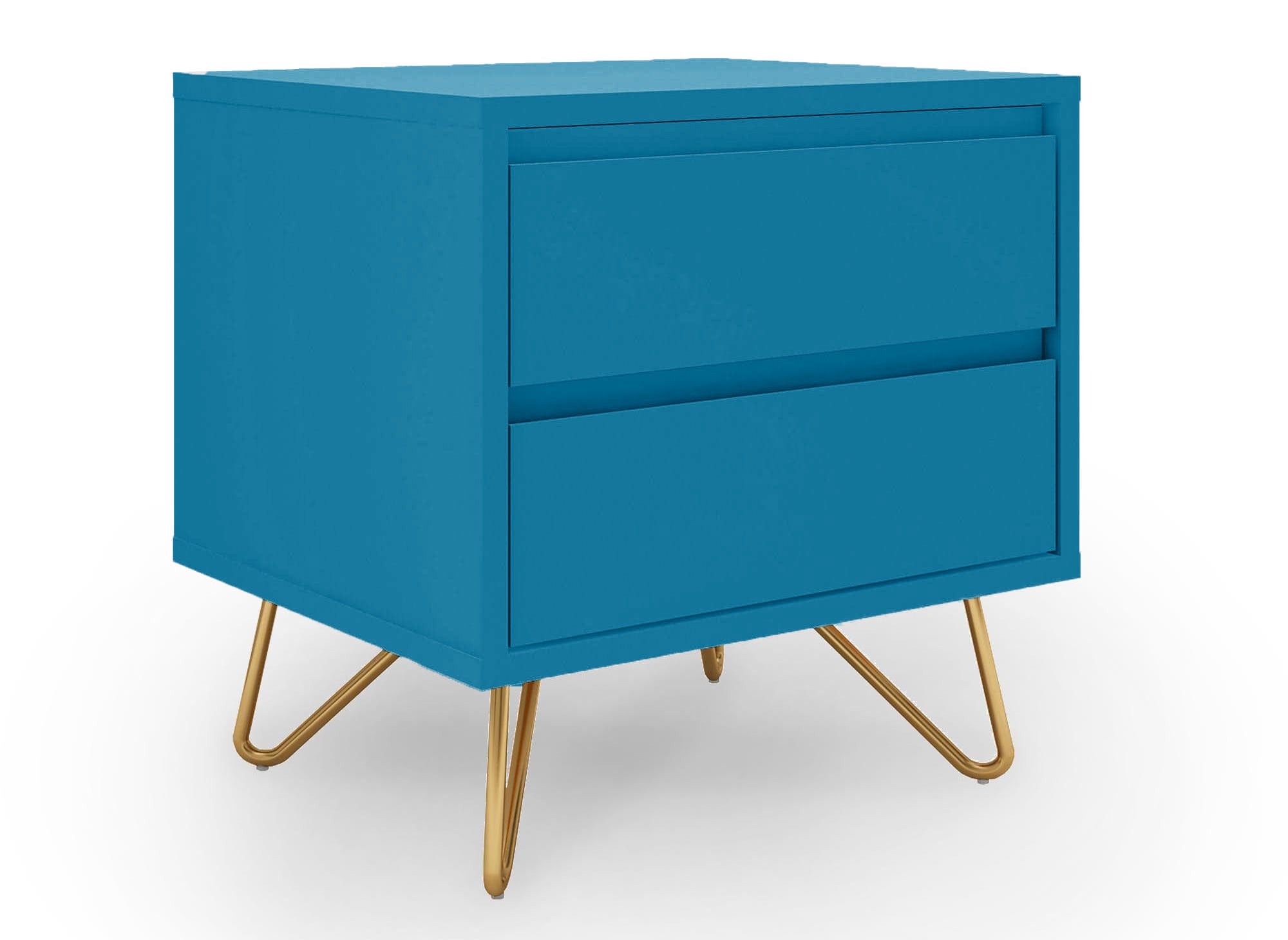 Comodino a 2 cassetti DARINA blu anatra