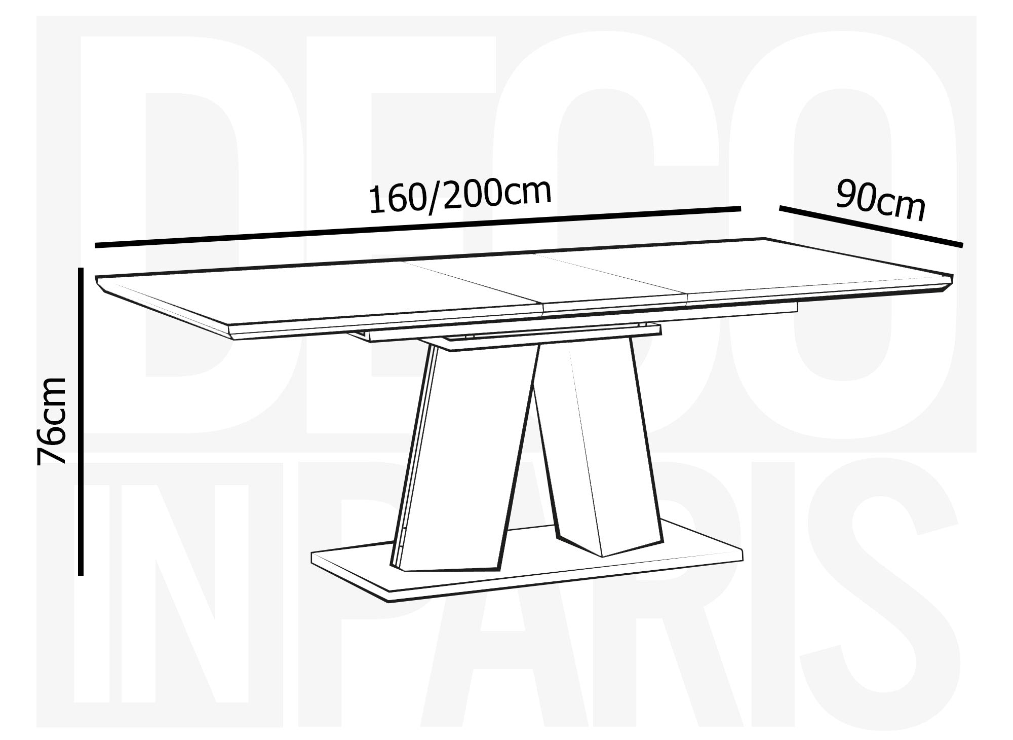 Table à manger rectangulaire en bois extensible 8 personnes YANNA