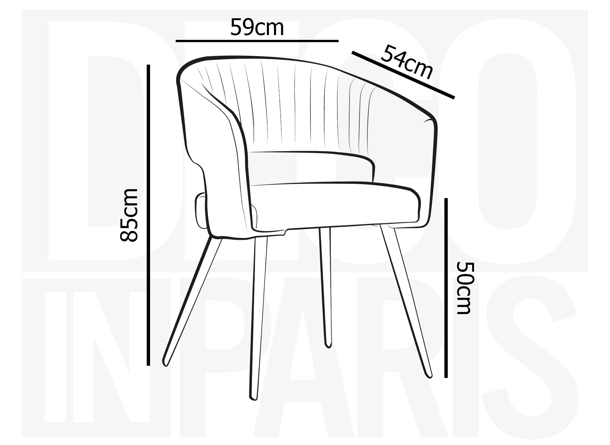 Lot de 2 chaises design en velours beige GLORIA