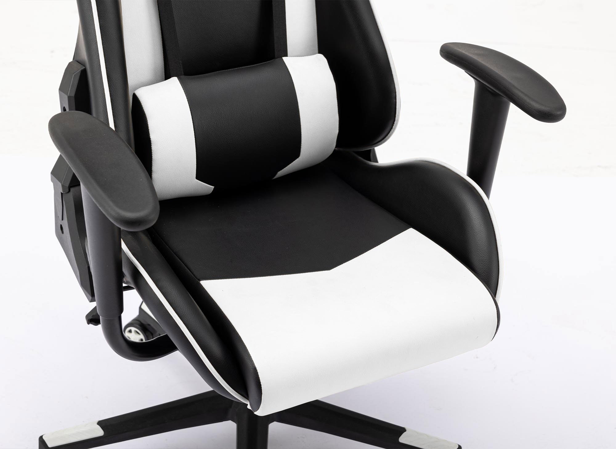 Fauteuil gaming en simili cuir noir et blanc LYHAM